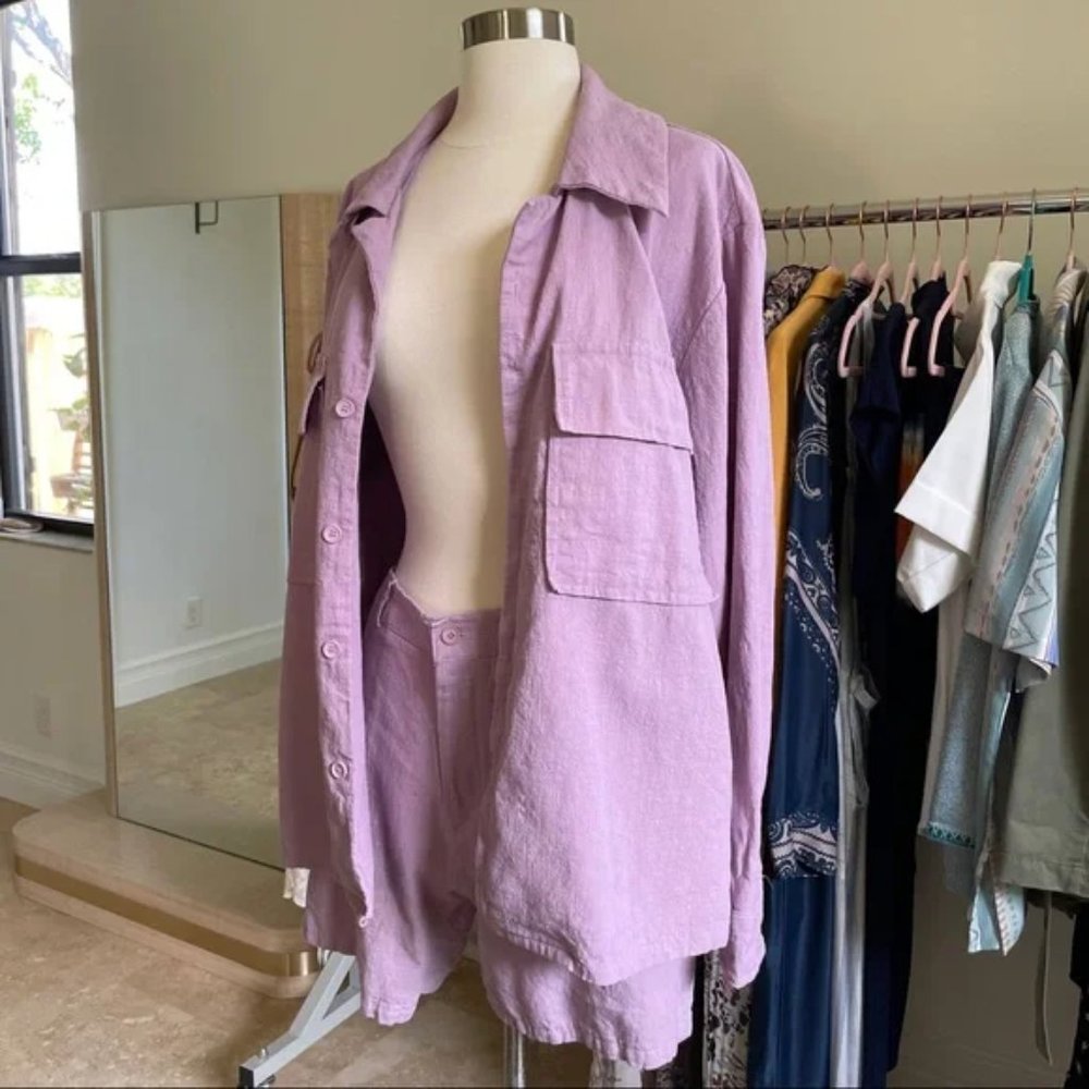 Lilac Storets Linen Set Sz S/M